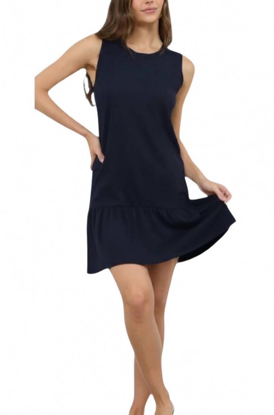 NEW LAMADE daisy heavy slub dress in dark night